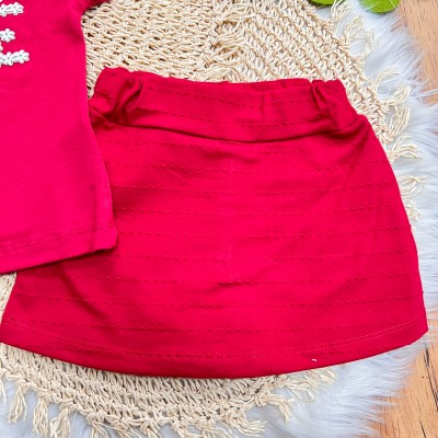Conj. Blusa Need Is Love e Short Saia - Vermelho